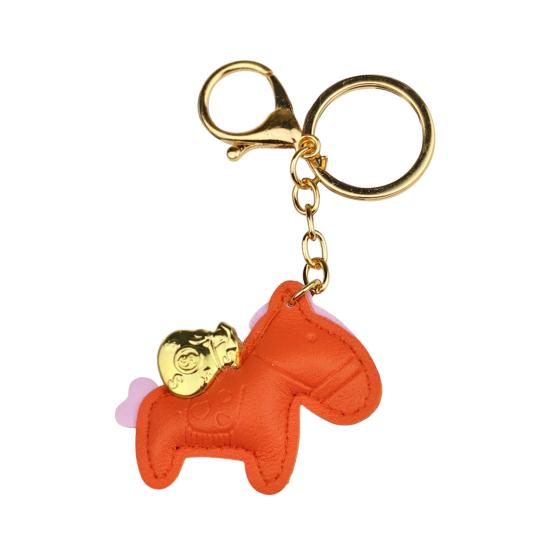 

Horse Bag Pendant Compact Mini Keychain Handmade Faux Leather Horse Charm Handbags Wallets Backpacks оранжевый