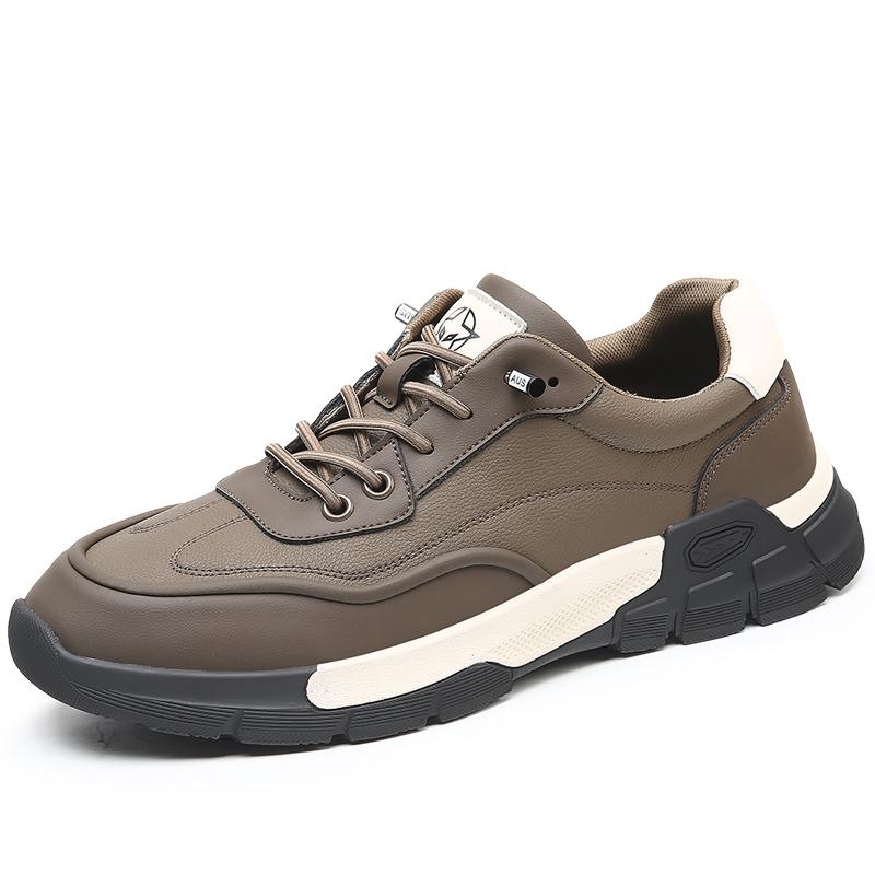 

Fashion Men s Lightweight Breathable Casual Leather Shoes Anti-Slip Soft Sole with Anti-Bacterial Lining for Odor-Free Comfort Sneakers 38 хаки