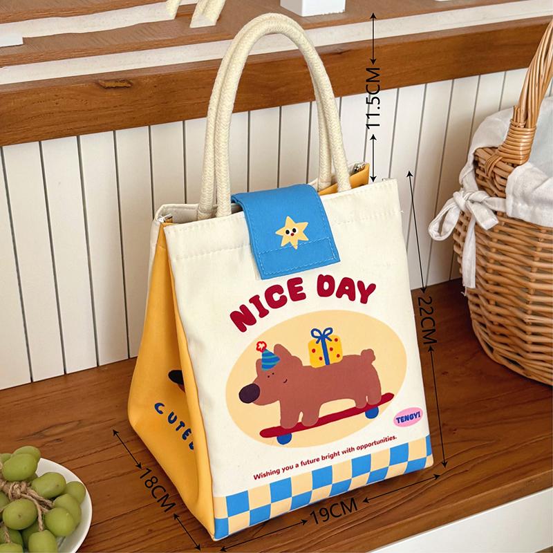 

1 шт. Изолированная сумка для ланча Милая сумка для бенто Модный термоконтейнер для еды Для офисного работника Большая вместимость Студенческая сумка-ланчбокс A