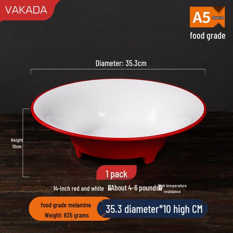 VAKADA Commercial Melamine Round Serving Plate