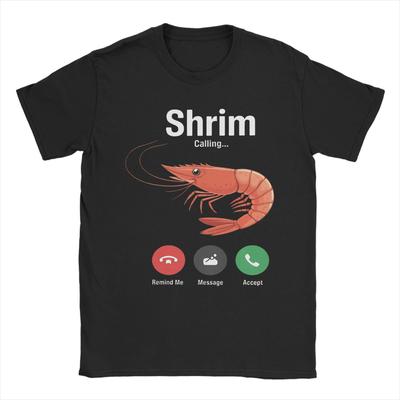 Koszulka Shrim Is Calling Błędnie napisane Krewetka Woła Mem Bawełniane Koszulki Nowość Koszulka dla Mężczyzn Letni Top z Krótkim Rękawem T-shirty
