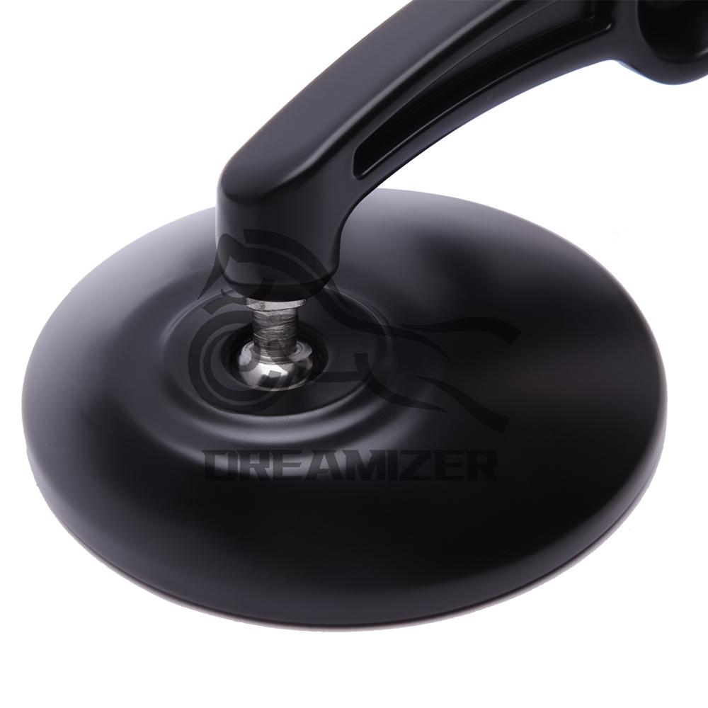 Motosiklet Yuvarlak Büyük 7/8 "Gidon Sonu Dikiz Yan Aynalar Honda Kawasaki Suzuki Yamaha için