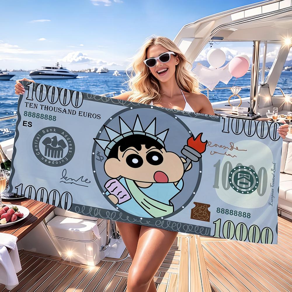 Cute S-Shin-chan-S USD Towel Quick Dry Absorbent Beach Towel for Sports, Fitness, Swimming and Outdoor Activities
