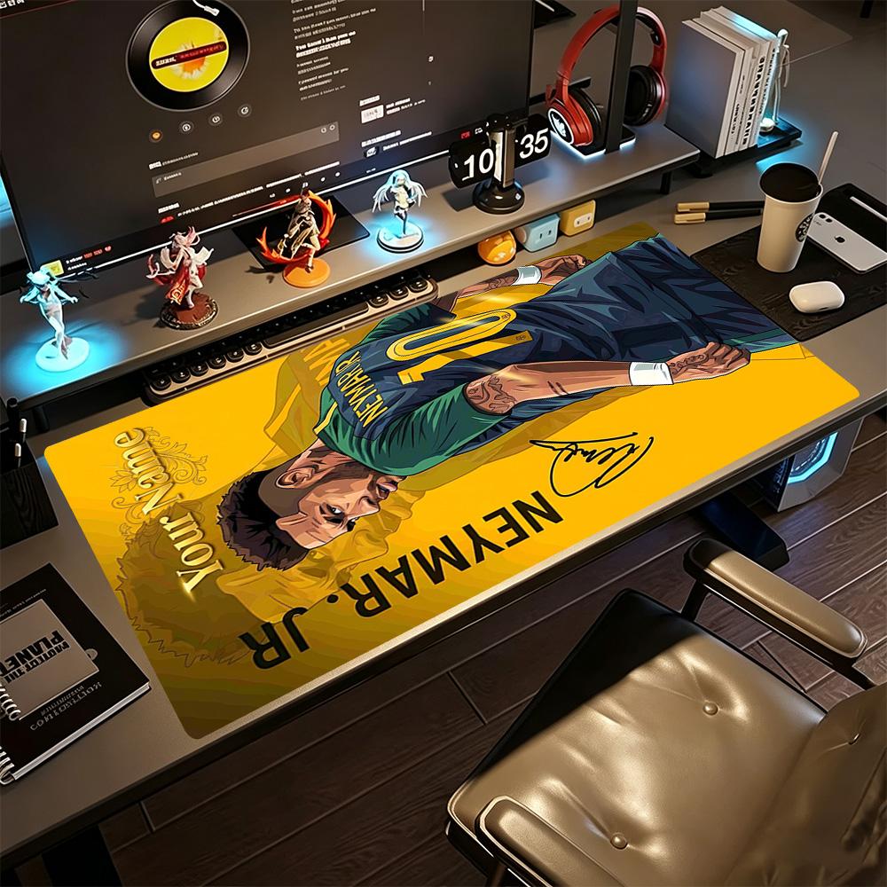 Neymar Jr Fußball Kunstwerk Personalisieren Sie Ihren Namen Mauspads Gaming Laptop Mauspads Computertisch Tastaturmatte Rutschfester Gummiunterseite
