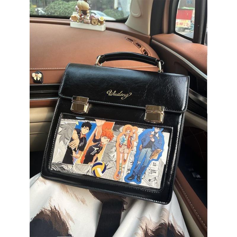 

New daily versatile transparent shoulder messenger bag, double shoulder pain bag, bar bag for women [Caramel Fangqiao]