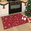 Exquisite Christmas Washable Entryway Rug Christmas Snowflake Indoor Non-Slip Front Door Mat Soft Rug Home Decoration Carpet