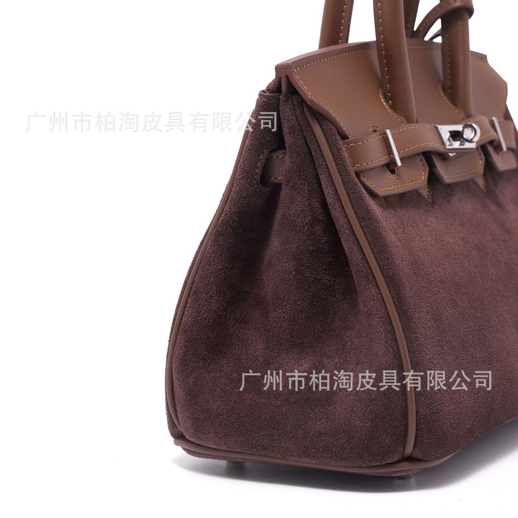 Platinum Bag Swift Leather and Suede 25/30CM Double Shoulder Strap Women's Bag Single Shoulder Messenger Versatile Fashion Handbag Bag
