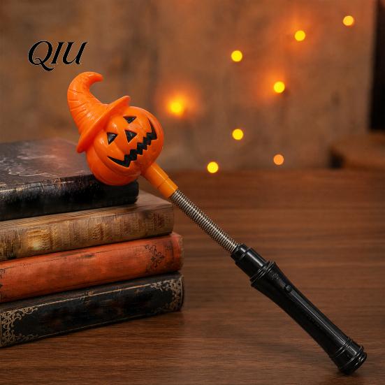 Flashing Halloween Light Party LED Glow Stick for Kids, Spooky Pumpkin Ghost Kids Safe Lighted Up Rod with Spring Holiday Favors Bendable Toy