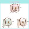 Portable Hanging Toiletry Bag With Embroidery For Travel And Makeup Storage
