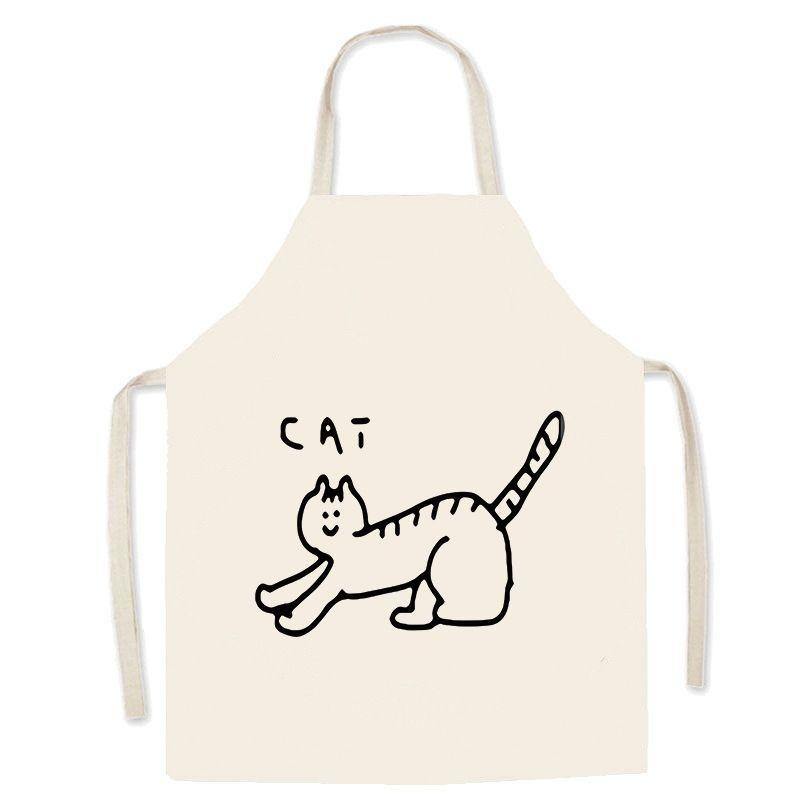 Простой и лаконичный стиль Милое животное Безрукавный фартук Кухонный для готовки Родитель-ребенок Детская кулинарная студия Фартук 47x38cm