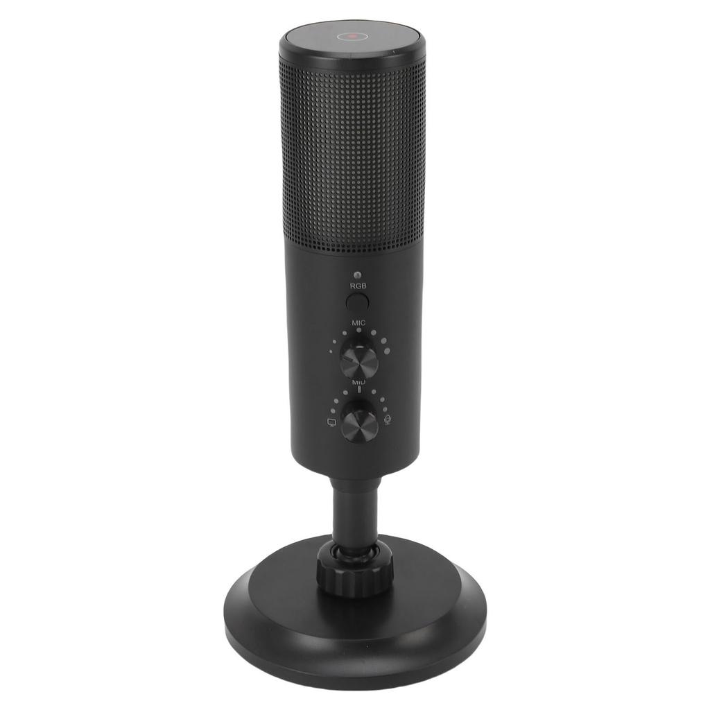 USB Microphone with RGB Light Cardioid Microphone for Computer Mobile Phone Live Streaming