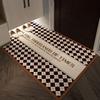 Karierte Serie Teppich mit Aufdruck Geeignet für Hotel Wohnzimmer Schlafzimmer Weiche Matte Leicht zu reinigen Anti-Rutsch Eingangstür Dekoration Teppich