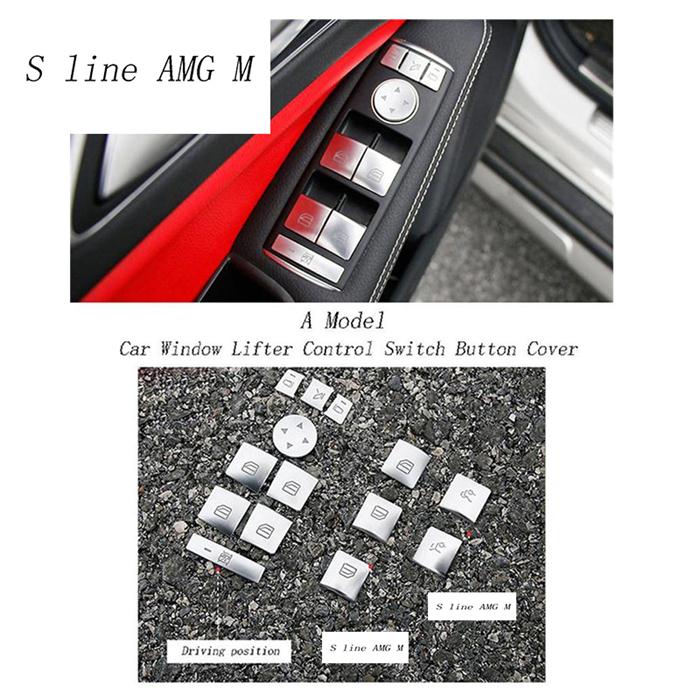 Car Styling For Mercedes Benz C E Class W204 W212 Auto Window Lifter Control Frame Switch Decor Armrest Panel Trim Sticker