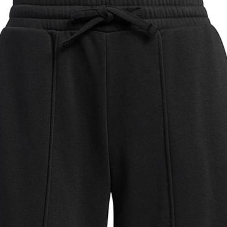 Adidas Sport Life Series Embroidered Letter Drawstring Casual Shorts Women Bottoms Black HS6830