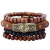 4Pcs/Set Beaded Bracelet Simple Multi-layer Easy-using Tai Chi Leather Bracelets for Home