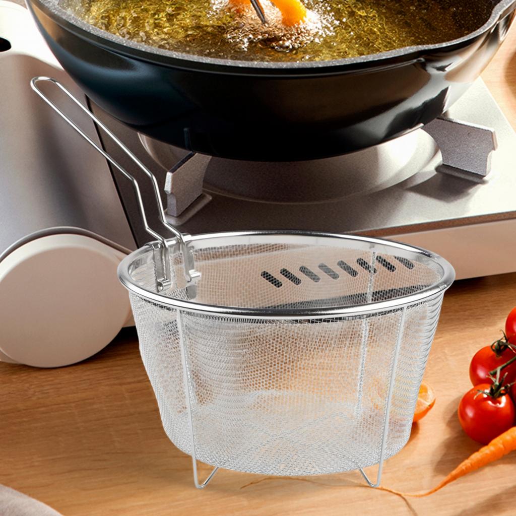 Easy Food Release Non-Stick Fry Basket Portable Colander Strainer With Handle