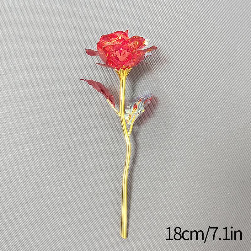 Eternal Rose Flowers Colorful Luminous Rose Artificial Flowers Gold Foil Simulation Flower Mother's Day Gifts Valentines Decor