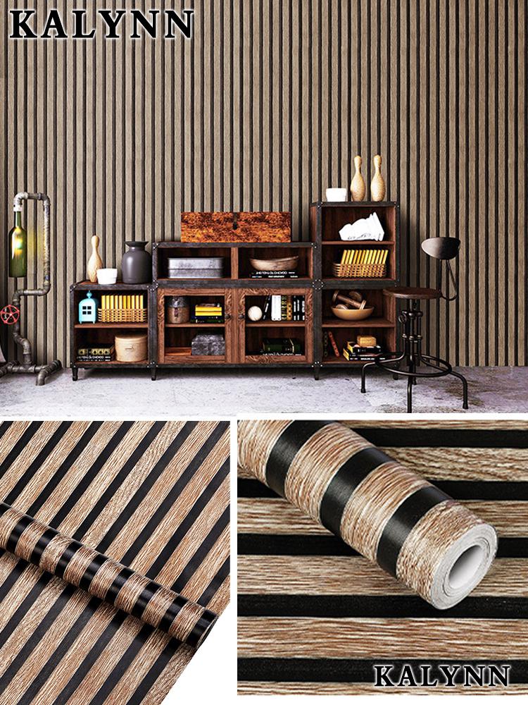 Vinyl Contact Paper Wood Wallpaper Stick and Peel Removable Self Adhesive Wall Paper for Living Room Bedroom Kitchen Width 45cm