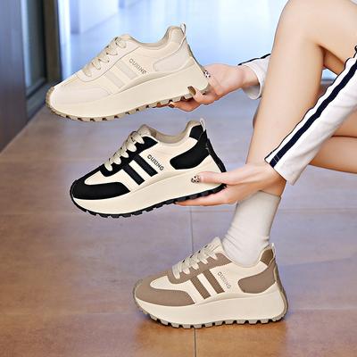 Mode Koreanische Version von Plateau Dad Shoes 2025 Frühling Neu Streetstyle Studenten Lauf-Sportschuhe Freizeitschuhe HY2515