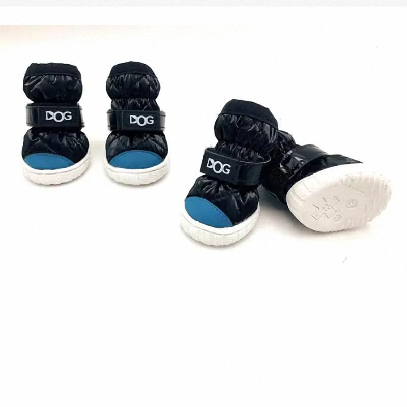 4 Pcs/Set Waterproof Winter Dog Shoes For Small Dogs Warm Fleece Puppy Pet Shoes Dog Snow Boots Chihuahua Yorkie Teddy Shoes