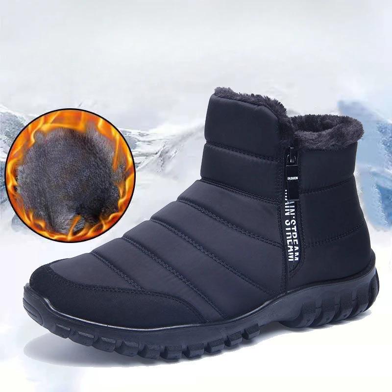 Modă Iarnă Ghete de Zăpadă pentru Bărbați cu Fermoar Dublu Impermeabile Cizme de Ploaie de Pluș Pescuit Iarnă Cizme Calde Ghete pentru Bărbați