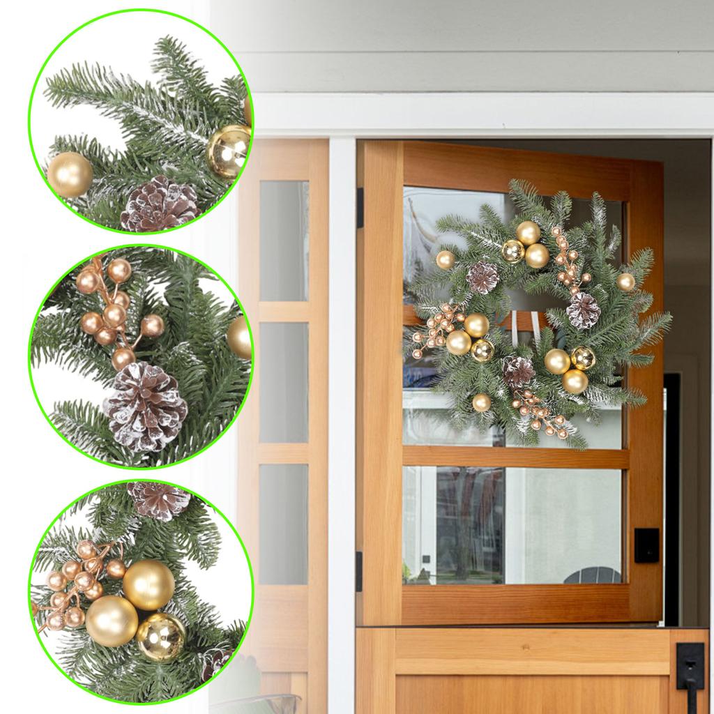 Christmas Decorations, Gold Christmas Ball Wreath, Rattan Wall Hanging, Hotel And Shopping Mall Ornaments, Christmas Wreath