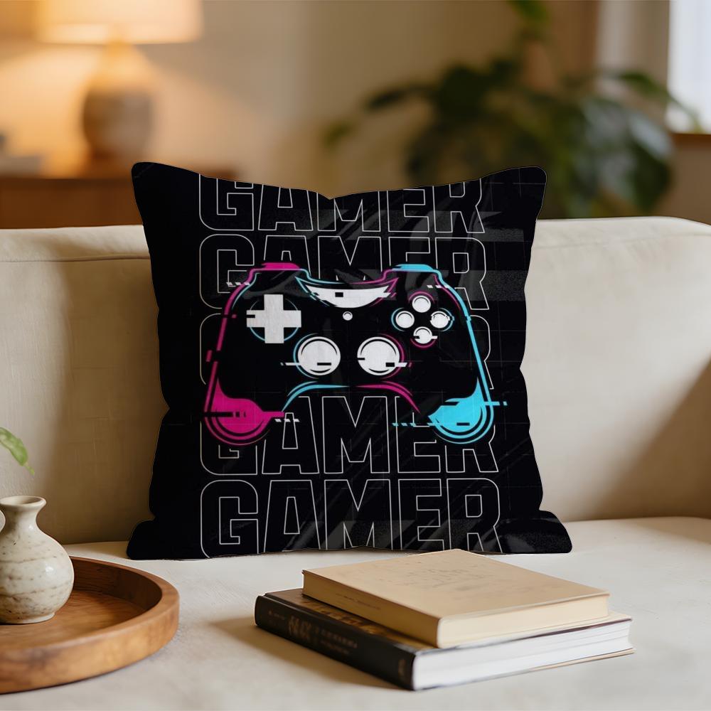 Colorful Graffiti Game Gamepad Cushion Cover Short plush pillowcase for bed sofa carwashable