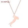 Kinitial Fashion Design Charms Italian Map Pendant & Necklaces for Women Girl Kolye Stainless Steel Choker Jewelry