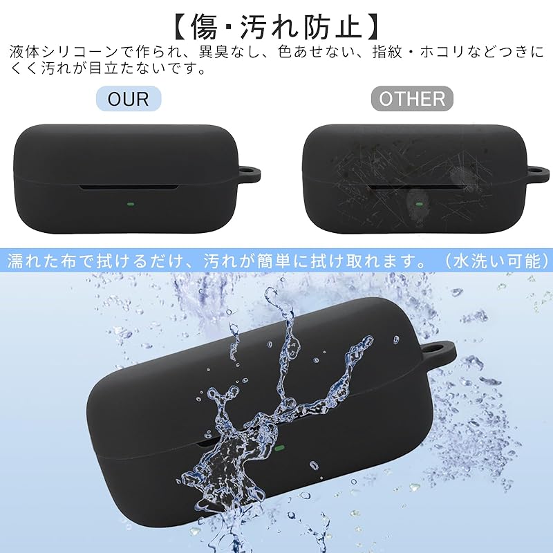 PRODELI Earphone Case For WF-C510 Exclusive Cover Shockproof Scratch Prevention Silicon Material With Carabiner Loss Prevention Can Be Charged While