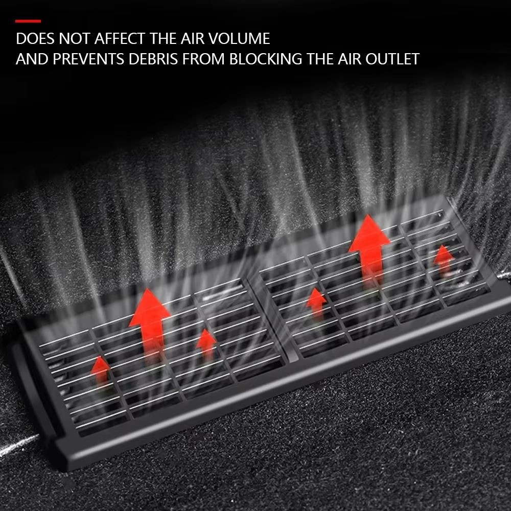 2Pcs/Set For Tesla Model Y Under Seat Air Vent Cover Plastic Air Outlet Grille Protect Cover