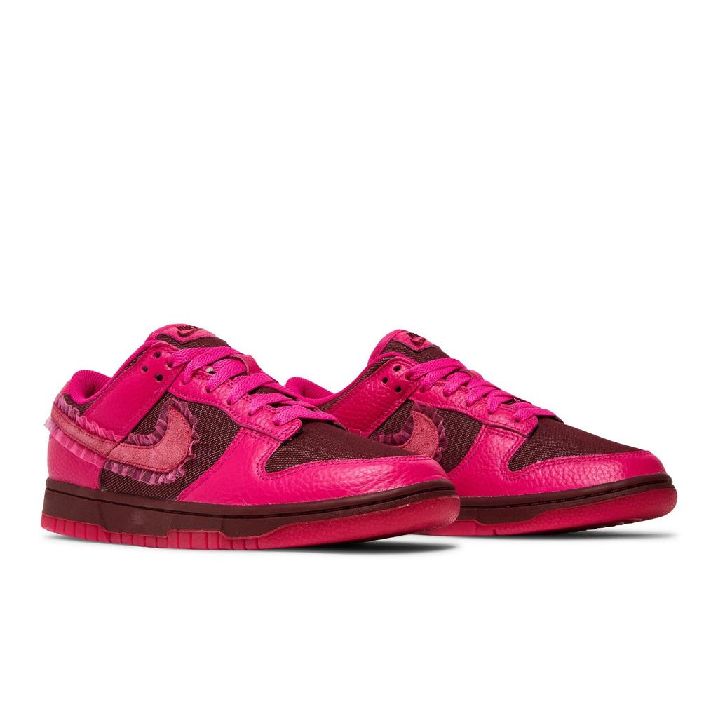 Nike Womens Dunk Low 'Valentine's Day' (women's sizes) Team Red / Pink Prime Skateboard Shoes DQ9324 600