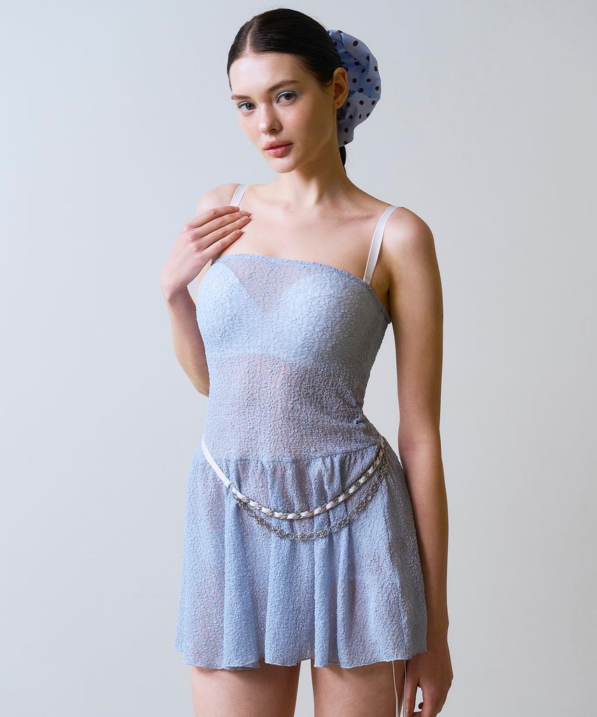 Vinaj Big Scrunchie (Dot Baby Blue)