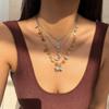 Retro Moon Sun Star Pendant Necklace Women Multilayer Jewelry Accessories