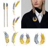 Elegant Wheat Sheaf Brooch Pin Exquisite Wheat Ear Lapel Pin Embellished with Sparkling Stones for Women Girls