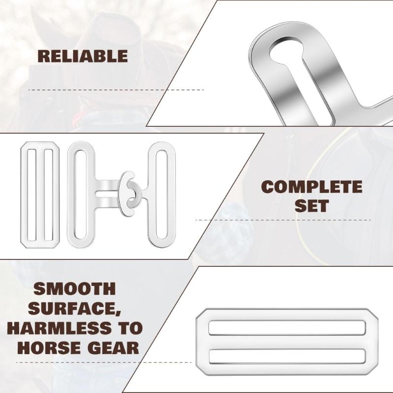 6pack Durability Alloys Replacement Rings Corrosions Resistant Horse Blanket Surcingle Buckles for Equestrian Gear