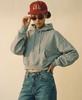 Basic Oversized Volume Crop Hoodie Gray