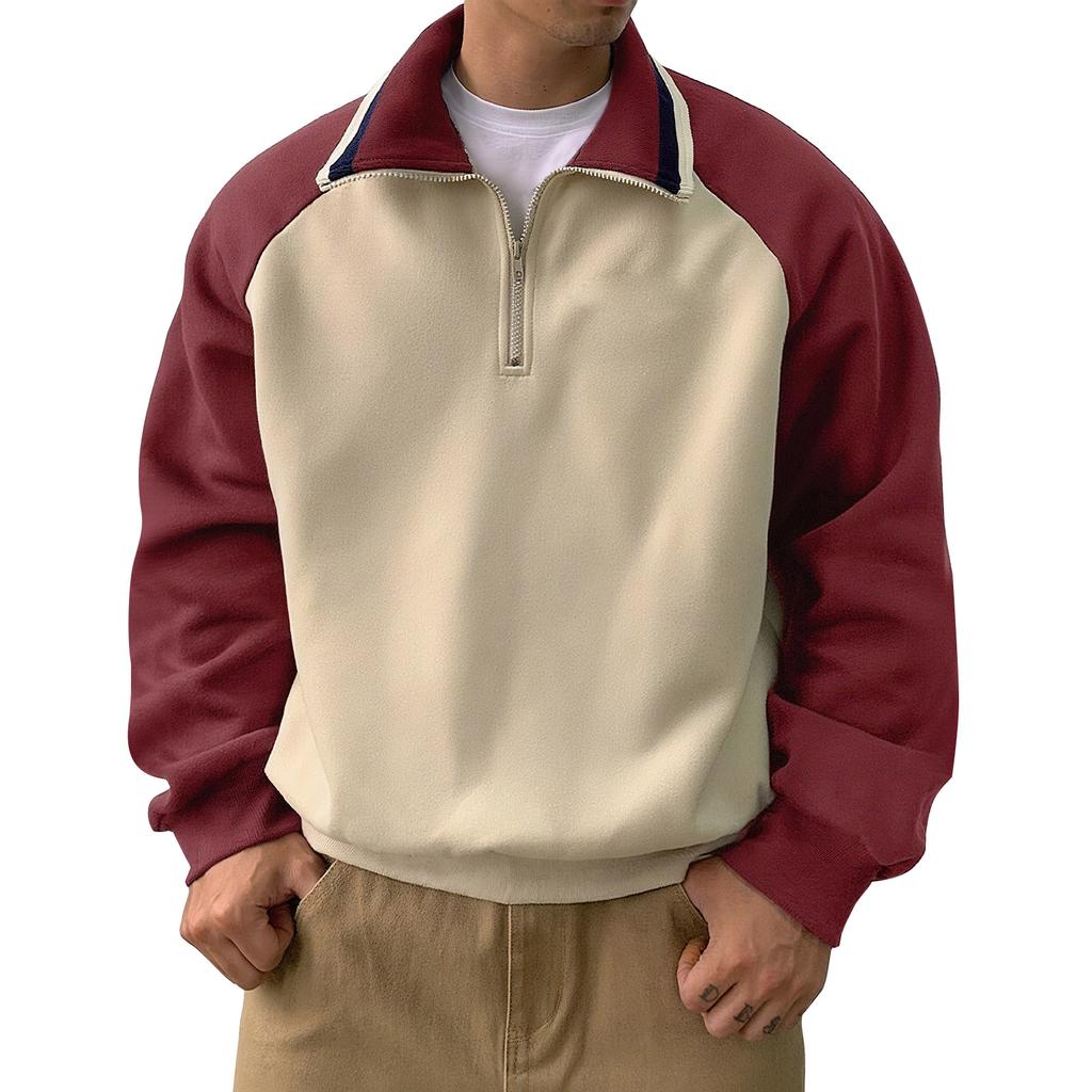 Half-zip Sweatshirt For Men, High Collar Half-zip Sweatshirt For Men.