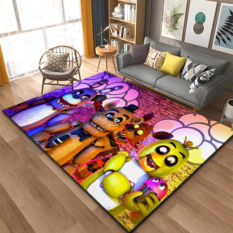 

3D FNAF-Five-nights-At-Freddys Pattern Rug Large Area Carpet for Living Room Kid Bedroom Sofa Kitchen Decorate Non-slip Mat Gift 40x60cm (16x24in)