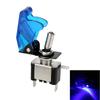 LED Toggle Switch ON Off 12V Blue Lighted Aircraft Safety Cover Heavy Duty 20A SPST 3 Pin Rocker for Automotive Cars Trucks