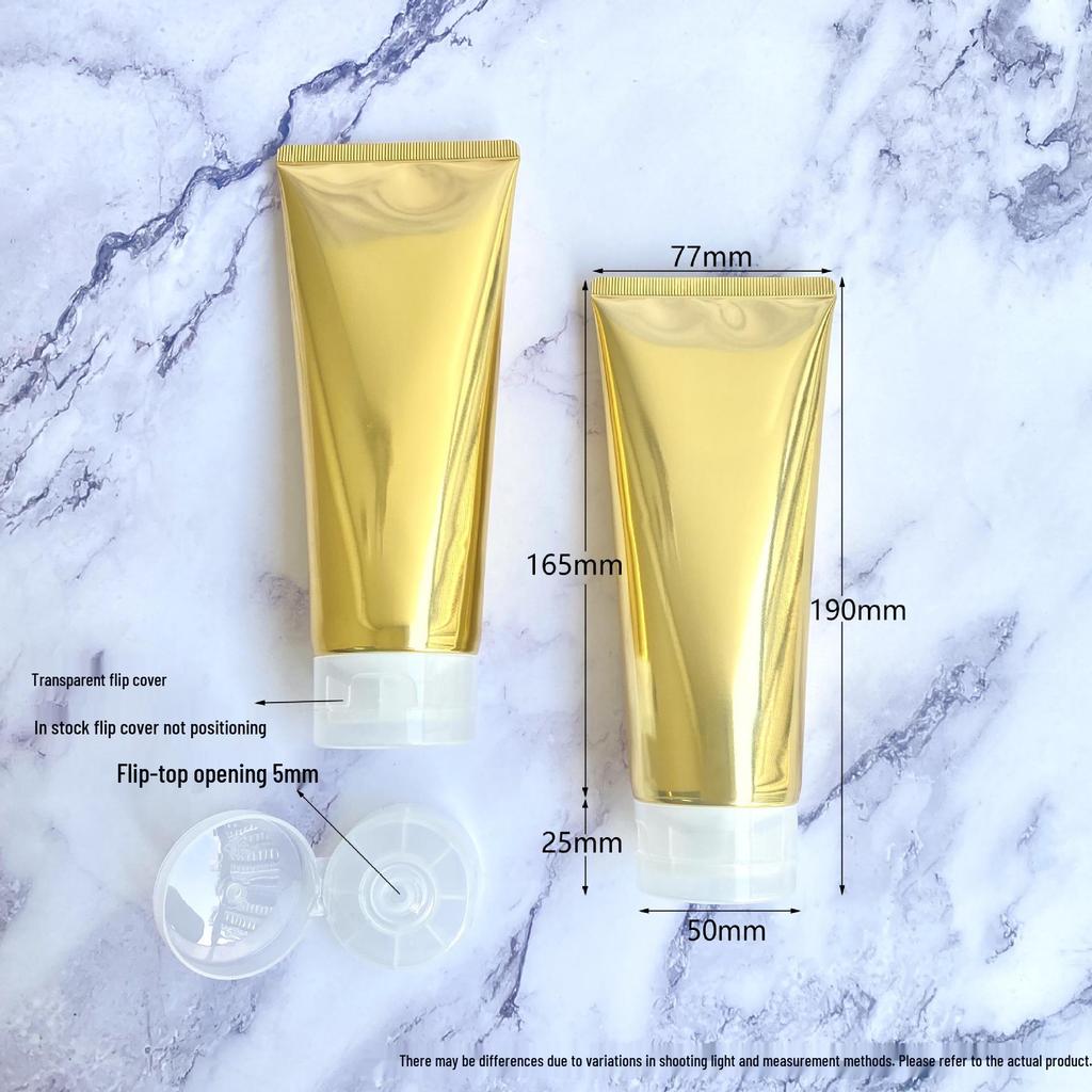 200 ml/200 g Duża pojemność Błyszcząca Złota Aluminiowo-Plastikowa Tubka do Oczyszczania Twarzy i Opakowań Kosmetycznych Peeling.