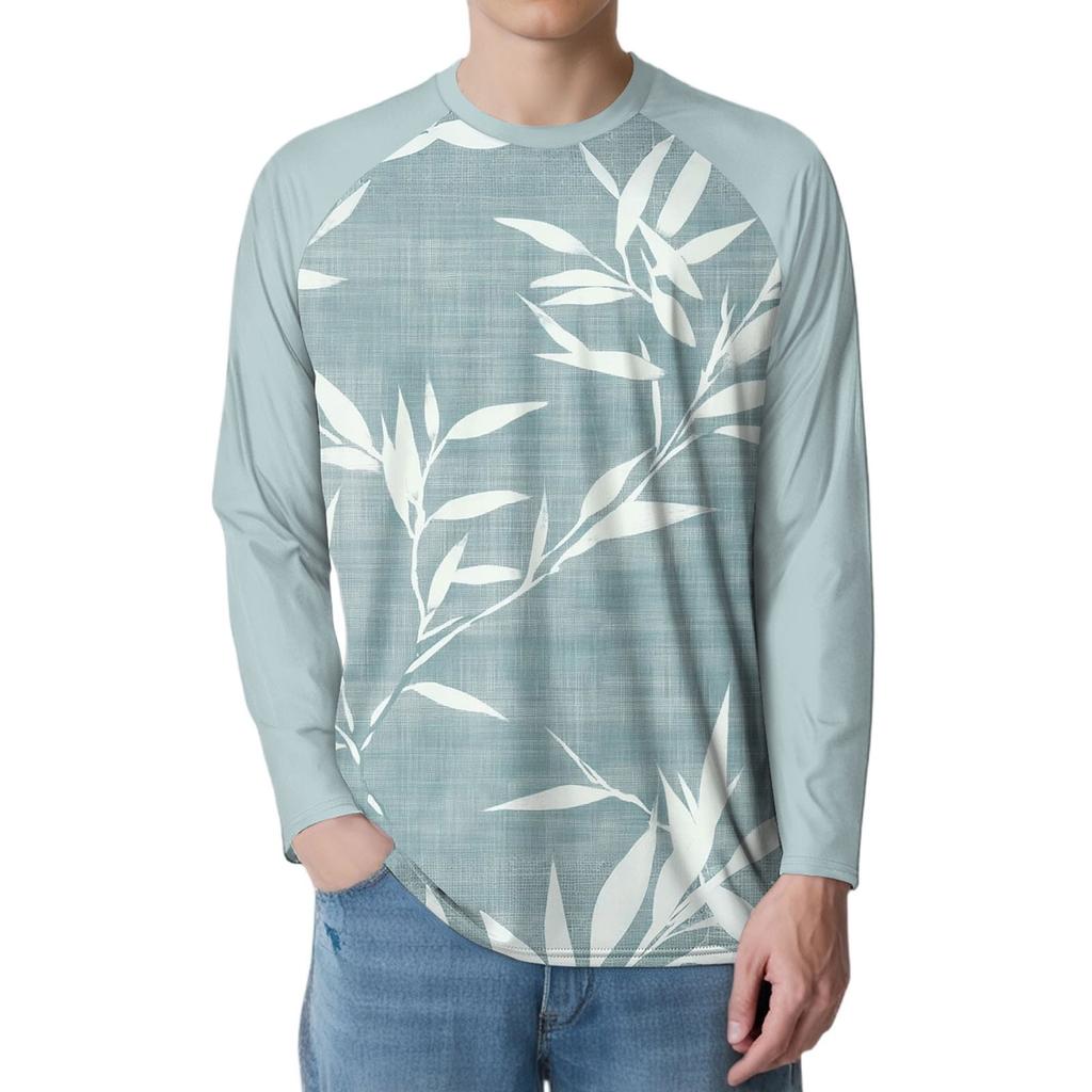 Pánské módní tištěné raglánové sportovní tričko s dlouhým rukávem