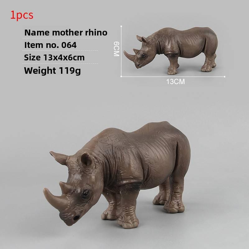 Wild African Rhino Model Collectible Toy For Educational Display And Kids Learning