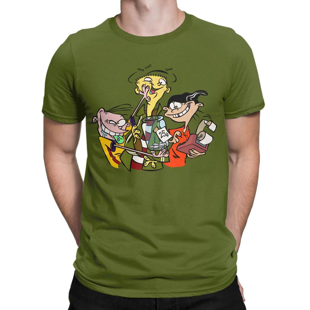 Leisure Ededd N Eddy Cartoon Retro Funny Tower Tshirt For Unisex Round Neck Cotton T Shirts Short Sleeve Tee Shirt Summer Tops