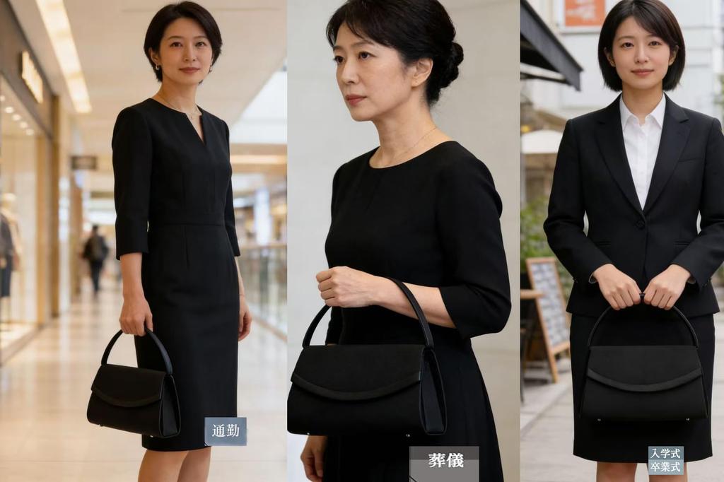 Gurina Formal Bag, Mourning Bag, for Women, Suitable for Weddings, Funerals, Graduations, Entrance Ceremonies, Weddings, and School Entrance