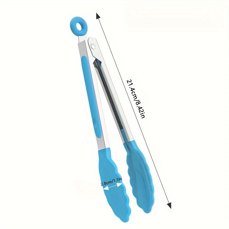 1pc Stainless Steel Cooking Tongs with Silicone Head Small Tongs, for Serving, Grilling, Salad Ice Cubes,Ideal Choice for Home Kitchen
