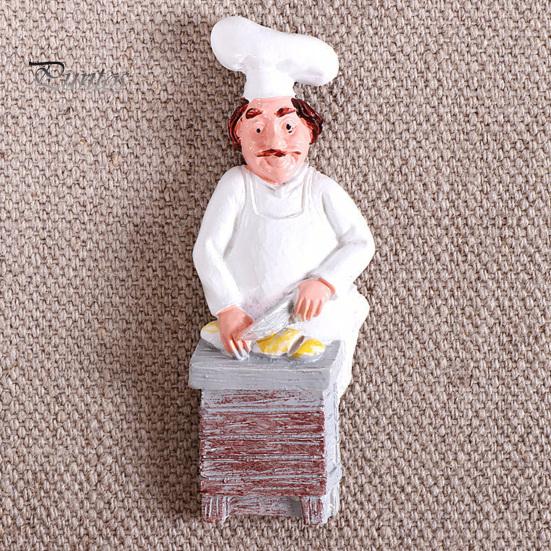 Decorative Note Holders 3D Cartoon Chef Refrigerator Magnet, Resin Baker Fridge Magnets Memo Notes Photo Holder for Home Decor Magnet