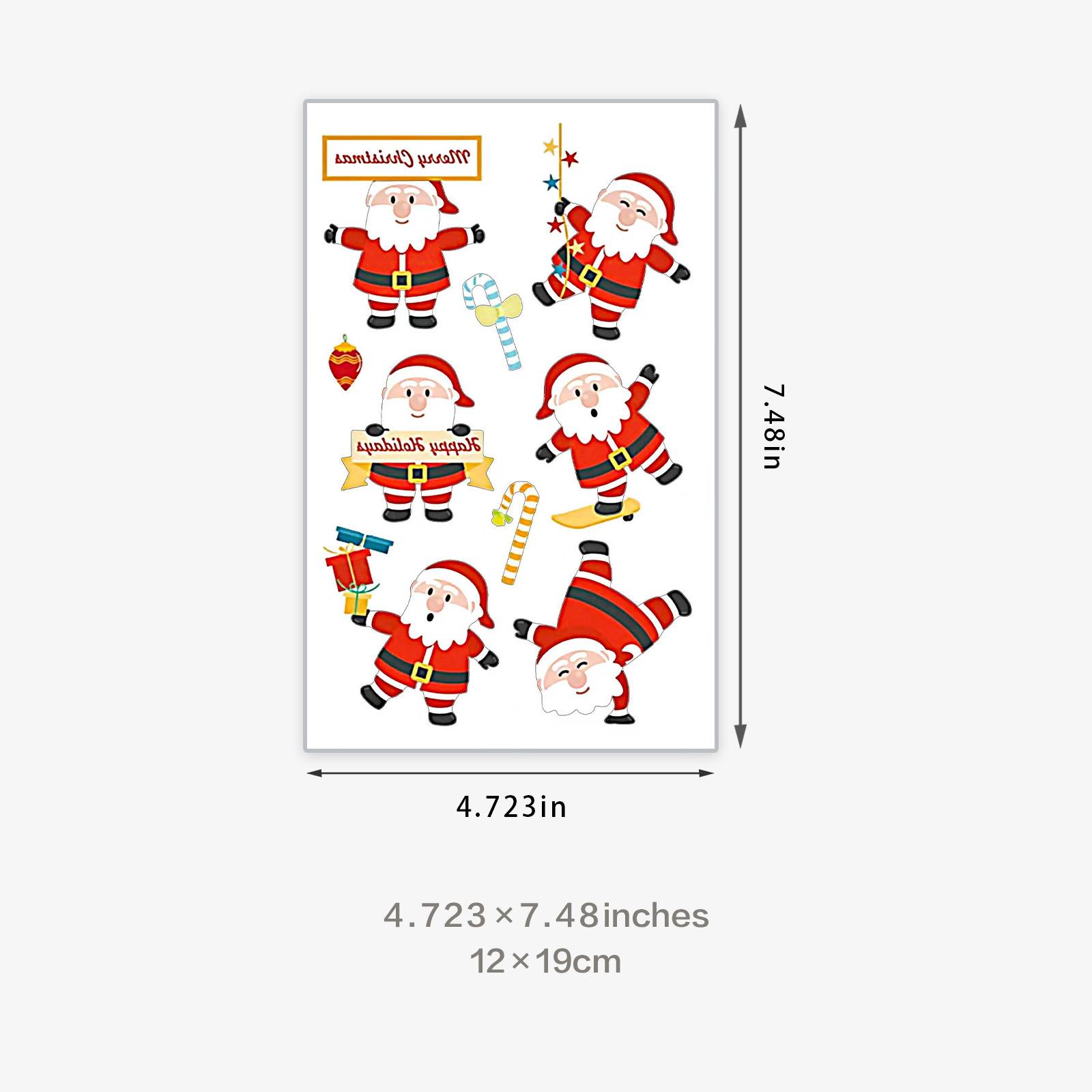 

Tattoo Stickers Cartoon Cute Santa Claus Tattoo Stickers Waterproof And Long-Lasting Non-Reflective 12*19