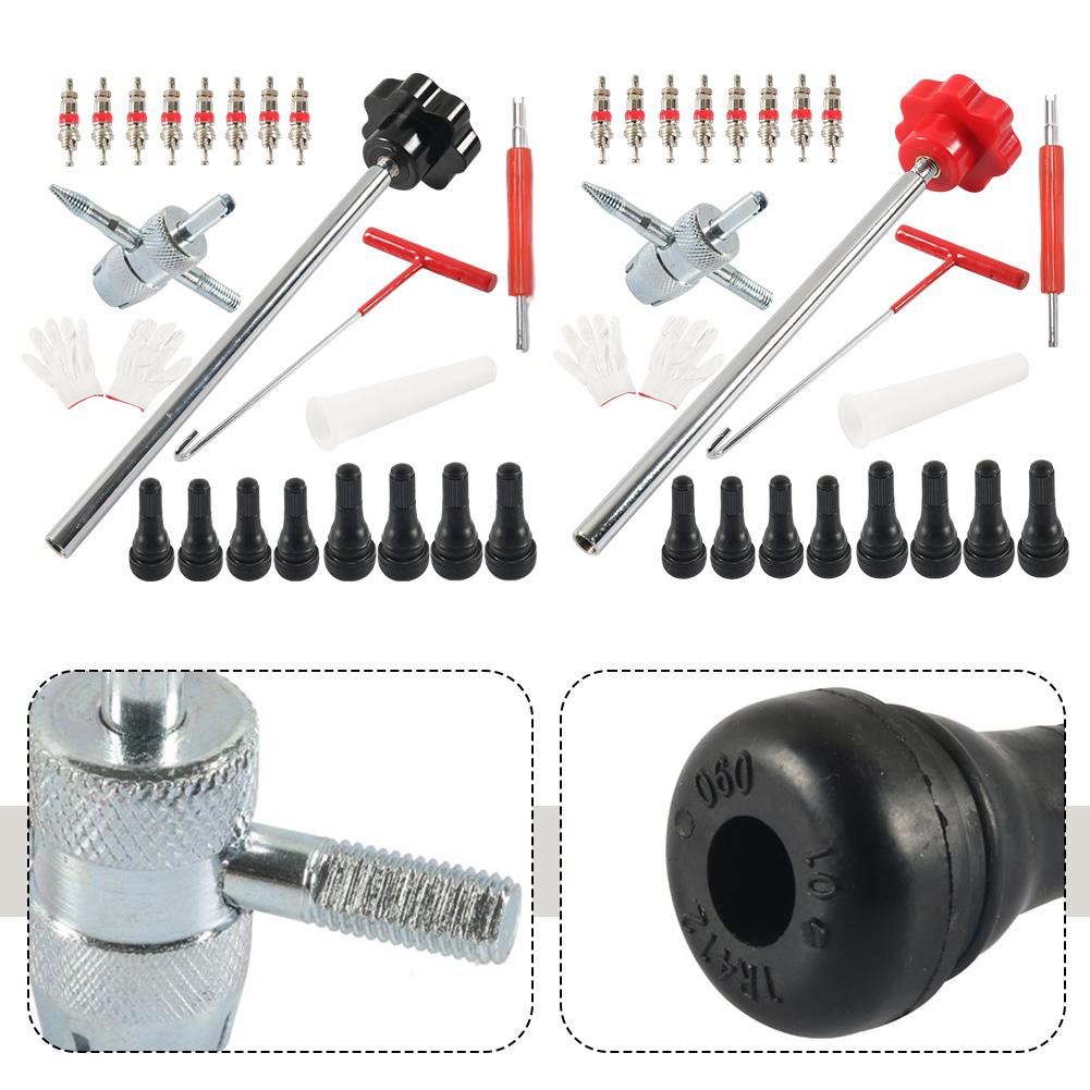 22pcs Car Bicycles Quick Change Tire Valve Tool Kit Fit For ATVs Trucks Motorcycles Tire Valve Stem Core Remover Screwdriver