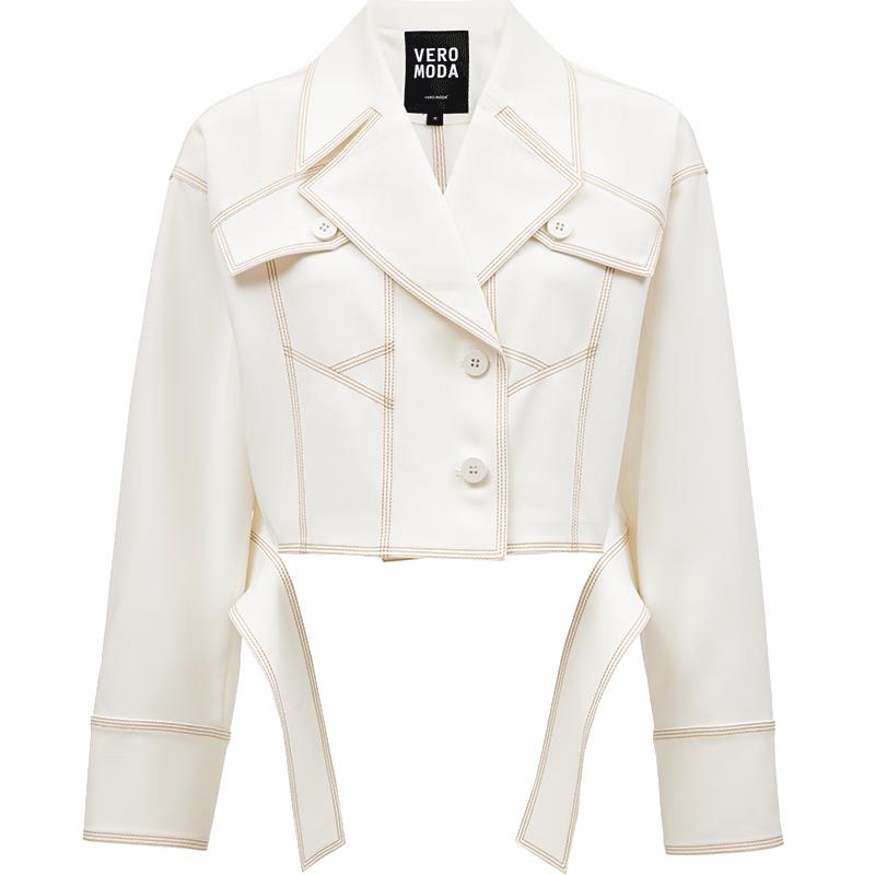 Veromoda Women's 2024 Early Autumn Contrast Stitch Short Jacket