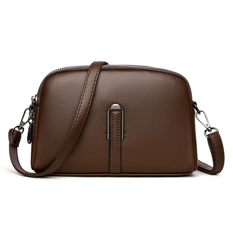 Женская сумка из натуральной кожи 2024 роскошная женская сумка из коровьей кожи сумка через плечо модная женская маленькая сумка-мессенджер для телефона коричневый 1350₽